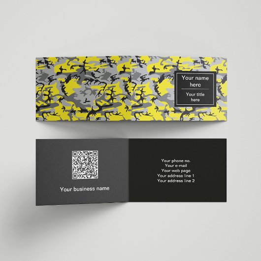 黄色と灰色の迷彩、軍隊、陸軍 名刺