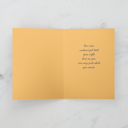 黄色と灰色の野生の馬 サンキューカード (内部)