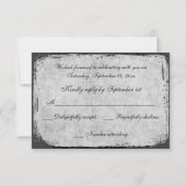 黄色と灰色の鳥かご ラブバード返信カード 出欠カード (裏面)