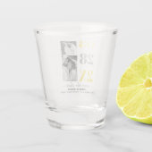 黄色と灰色の2枚の写真Save the Date ショットグラス (裏面)