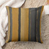 黄色と灰色ストライプの クッション (ブランケット)