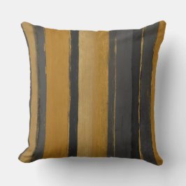 黄色と灰色ストライプの クッション