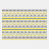 黄色と灰色 ラッピングペーパーシート (正面3)