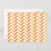 黄色と珊瑚の3Dパターン ポストカード (正面/裏面)
