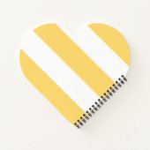 黄色と白いめまいストライプ色 ノートブック (裏面)