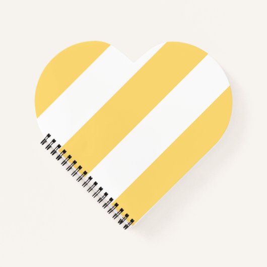 黄色と白いめまいストライプ色 ノートブック (正面)