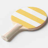 黄色と白いめまいストライプ色 卓球ラケット (正面アングル)