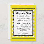 黄色と白い点オフ大学招待状 招待状 (正面)