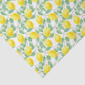 黄色と白と緑のレモンの夏柄 薄葉紙 (詳細)