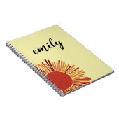 黄色と白のお洒落デイジーとカスタム ノートブック (右側)