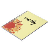 黄色と白のお洒落デイジーとカスタム ノートブック (左側)