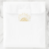 黄色と白のひまわりグラフィック スクエアシール (バッグ)