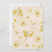 黄色と白のひまわりフローラ結婚屋外 招待状 (裏面)