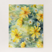 黄色と白のひまわり ジグソーパズル (縦)