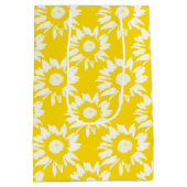 黄色と白のひまわり ミディアムペーパーバッグ (裏面)
