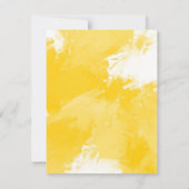 黄色と白のアブストラクトモダンブラシストローク 招待状 (裏面)