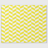 黄色と白のエクストララージヘリンボーン ラッピングペーパー (フラット)