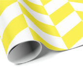 黄色と白のエクストララージヘリンボーン ラッピングペーパー (ロールコーナー)