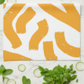 黄色と白のキッチンタオル キッチンタオル (折り畳み)