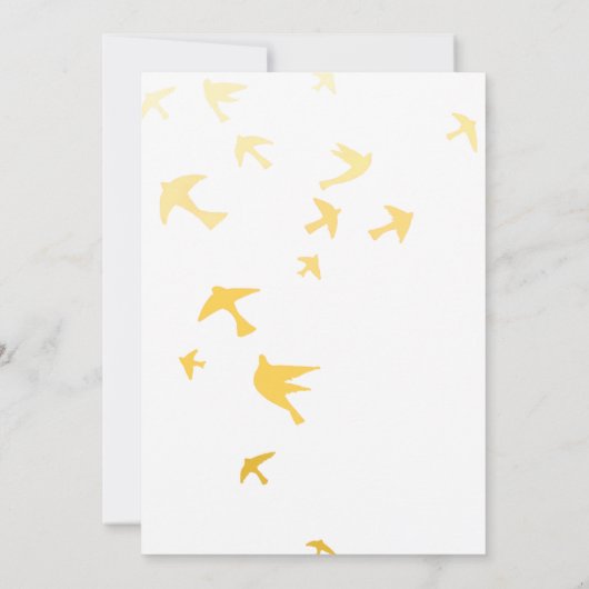 黄色と白のグラデーション鳩結婚式招待状 招待状 (裏面)