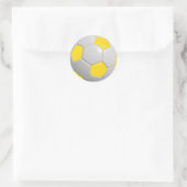 黄色と白のサッカーボール ラウンドシール (バッグ)