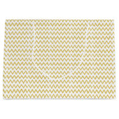 黄色と白のジグザグ ラージペーパーバッグ (正面)