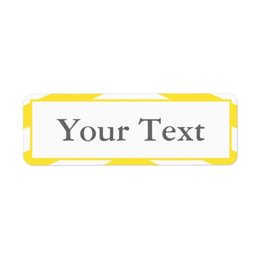 黄色と白のステッカーまたはラベル(文字付きカスタム) ラベル (正面)