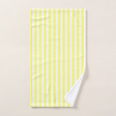 黄色と白のストライプのギフト バスタオルセット (ハンドタオル)