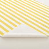 黄色と白のストライプパターン シェルパブランケット (3/4)