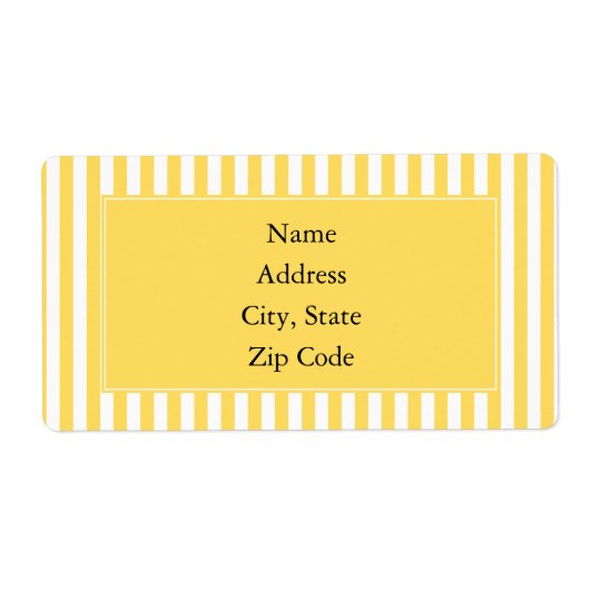 黄色と白のストライプパターン ラベル (正面)