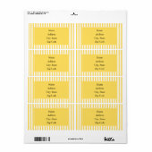 黄色と白のストライプパターン ラベル (フルシート)