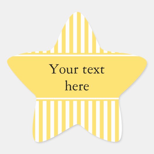 黄色と白のストライプパターン 星シール (正面)