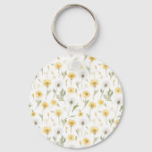 黄色と白のタンポポの花 キーホルダー (裏面)