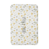黄色と白のタンポポの花 バスマット (正面縦)