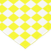 黄色と白のチェッ市松模様にク・コットン・ダイニング テーブルクロス (アングル)