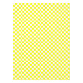 黄色と白のチェッ市松模様にク・コットン・ダイニング テーブルクロス (正面)
