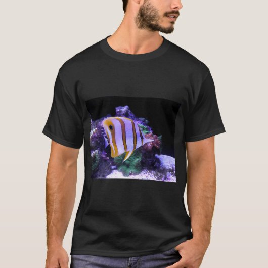 黄色と白のチョウチョウウオ Tシャツ (正面)