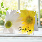 黄色と白のデイジーありがとう サンキューカード