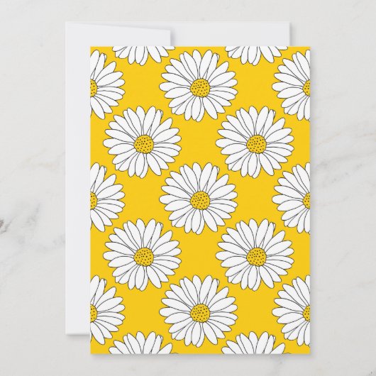 黄色と白のデイジーとパターン2 招待状 (裏面)