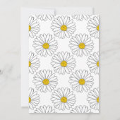 黄色と白のデイジーとパターン 招待状 (裏面)