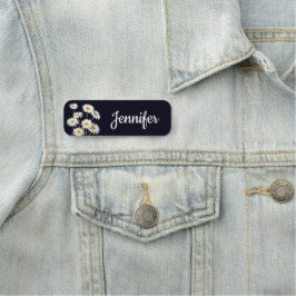 黄色と白のデイジーオン黒 名札