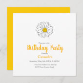 黄色と白のデイジー招待状 招待状 (正面/裏面)