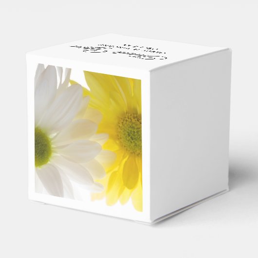 黄色と白のデイジー結婚ズ フェイバーボックス (裏面サイド)