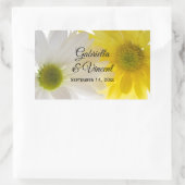 黄色と白のデイジー結婚封筒用シール 長方形シール (バッグ)