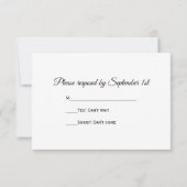 黄色と白のデイジー結婚式RSVP 出欠カード (裏面)