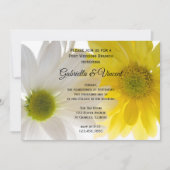 黄色と白のデイジー ウェディングアフターブランチ 招待状 (正面)