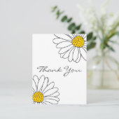 黄色と白のデイジー サンキューカード (スタンド正面)