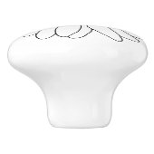 黄色と白のデイジー セラミックノブ (側面)