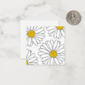 黄色と白のデイジー ノートカード (正面/裏面インサイチュ)