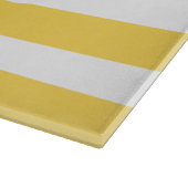 黄色と白のデッキチェアのストライプ カッティングボード (角)